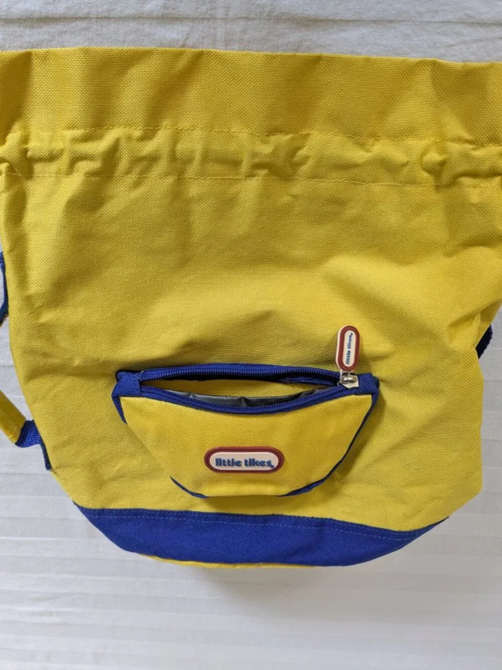 Little Tikes Yellow Canvas Drawstring Bucket Bag Backpack